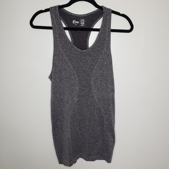 ZYIA Tops - Zyia Active Charcoal Grey Activewear Workout Racerback Tank Size Medium